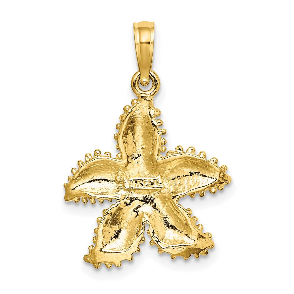 Million Charms 14K Yellow Gold Themed Beaded Nautical Starfish Charm