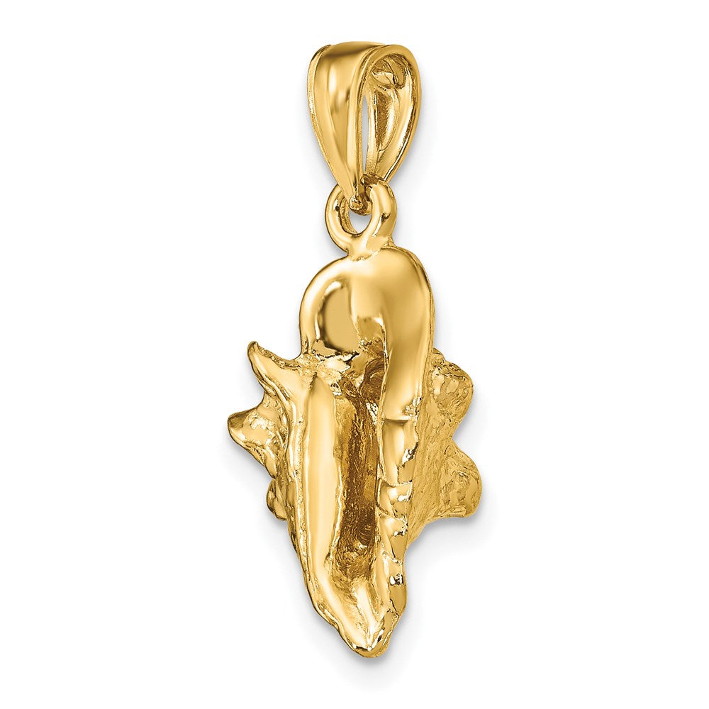 Million Charms 14K Yellow Gold Themed 3-D Conch Shell Charm