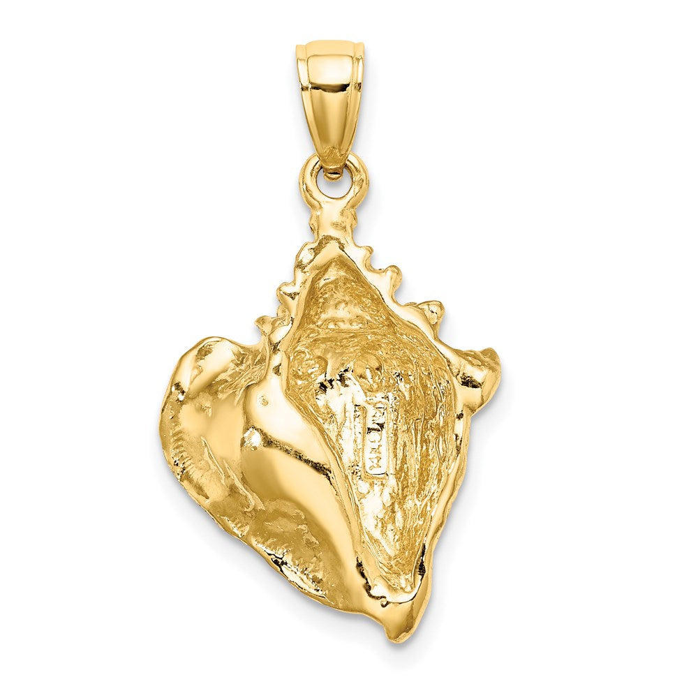 Million Charms 14K Yellow Gold Themed 2-D Conch Shell Charm