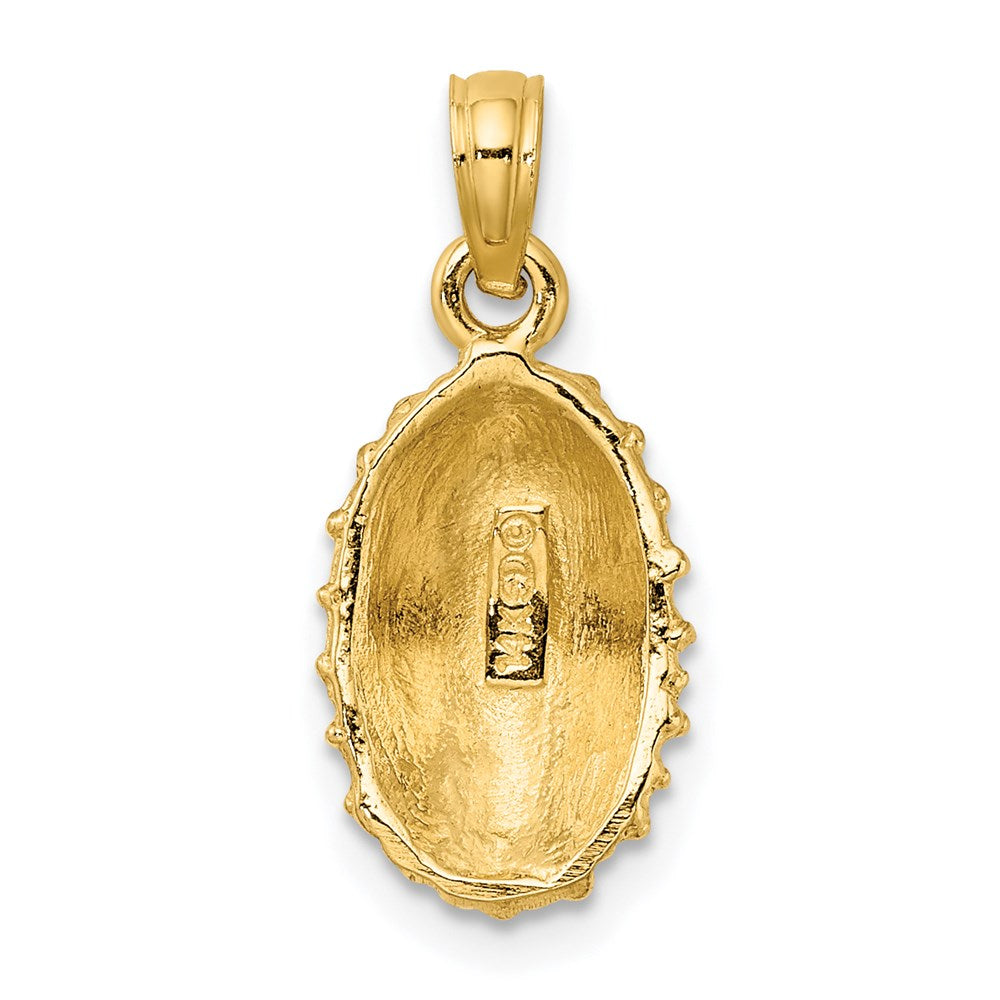 Million Charms 14K Yellow Gold Themed 2-D Textured Limpet Shell Charm