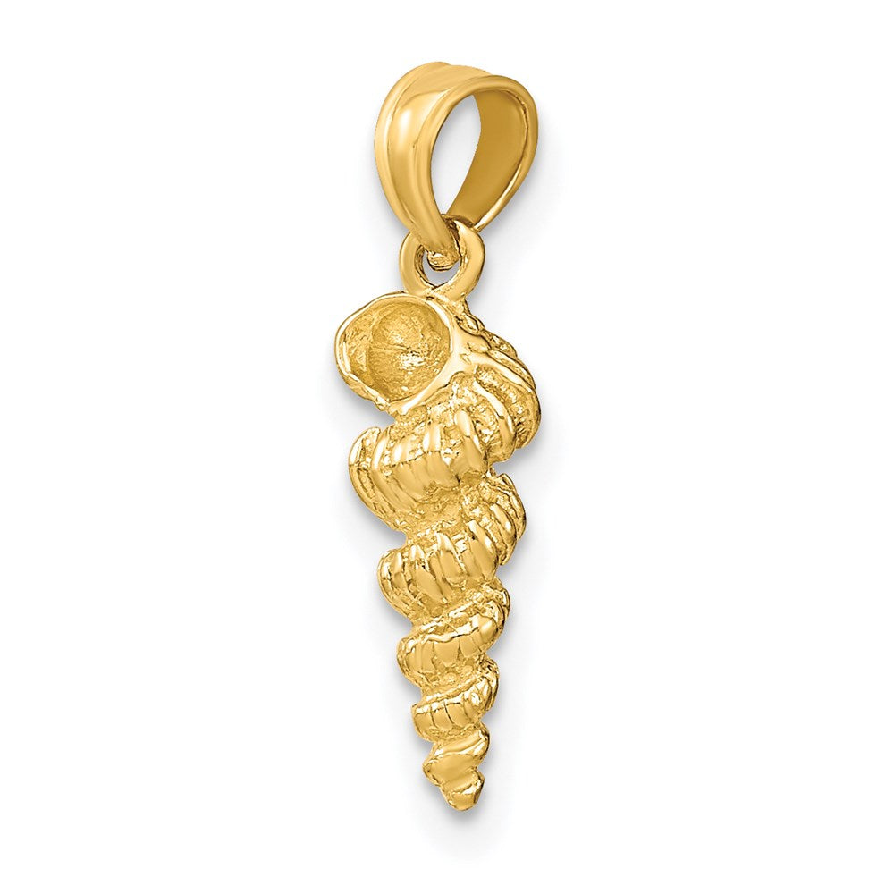 Million Charms 14K Yellow Gold Themed 3-D Mini Common Wentletrap Shell Charm