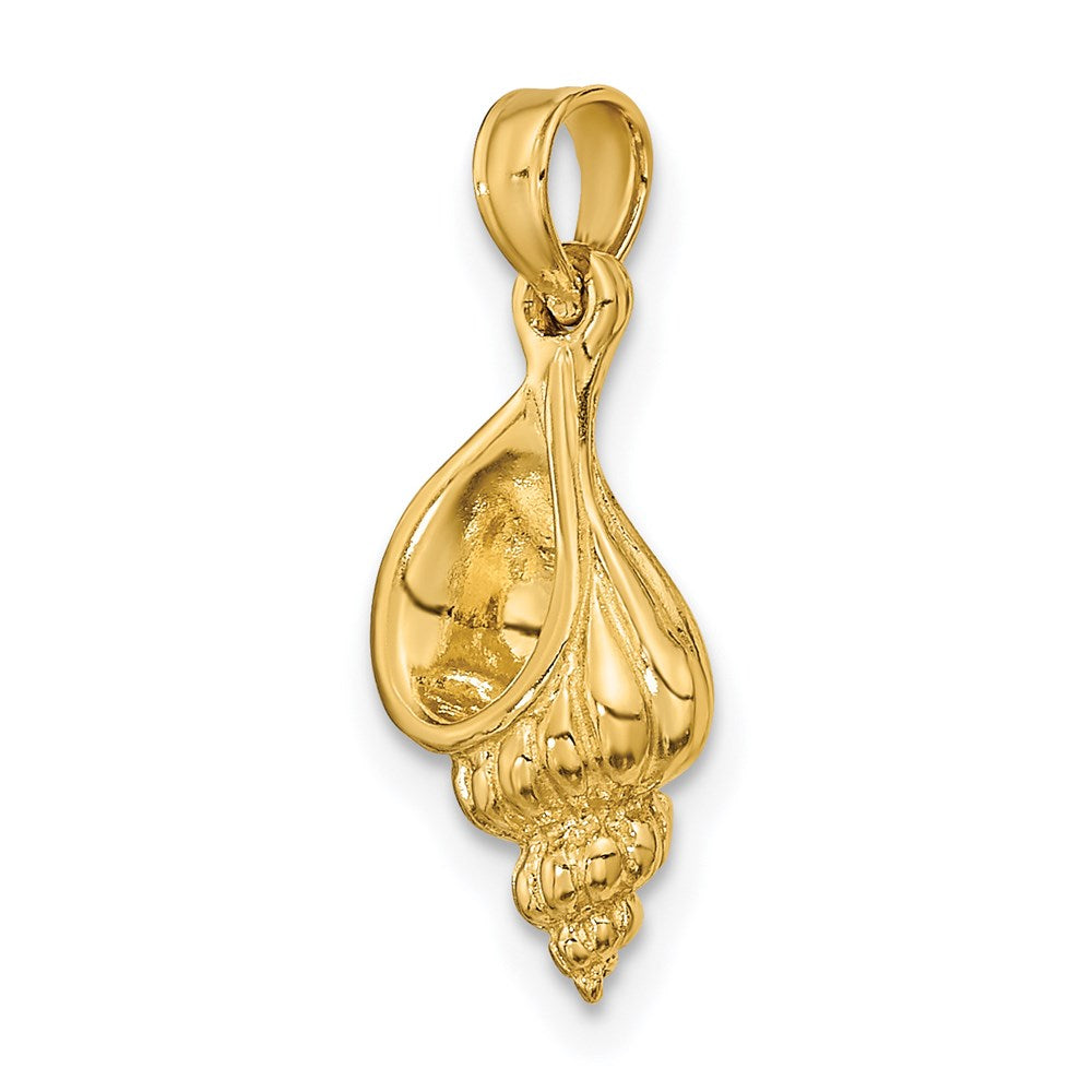 Million Charms 14K Yellow Gold Themed 3-D Mini Precious Wentletrap Shell Charm