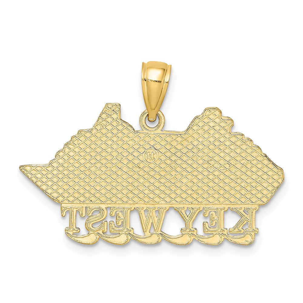 Million Charms 14K Yellow Gold Themed 2-D Key West Cruise Ship Charm