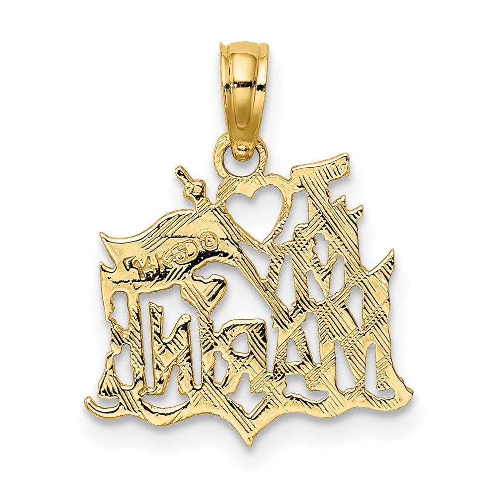 Million Charms 14K Yellow Gold Themed I Love My Marine