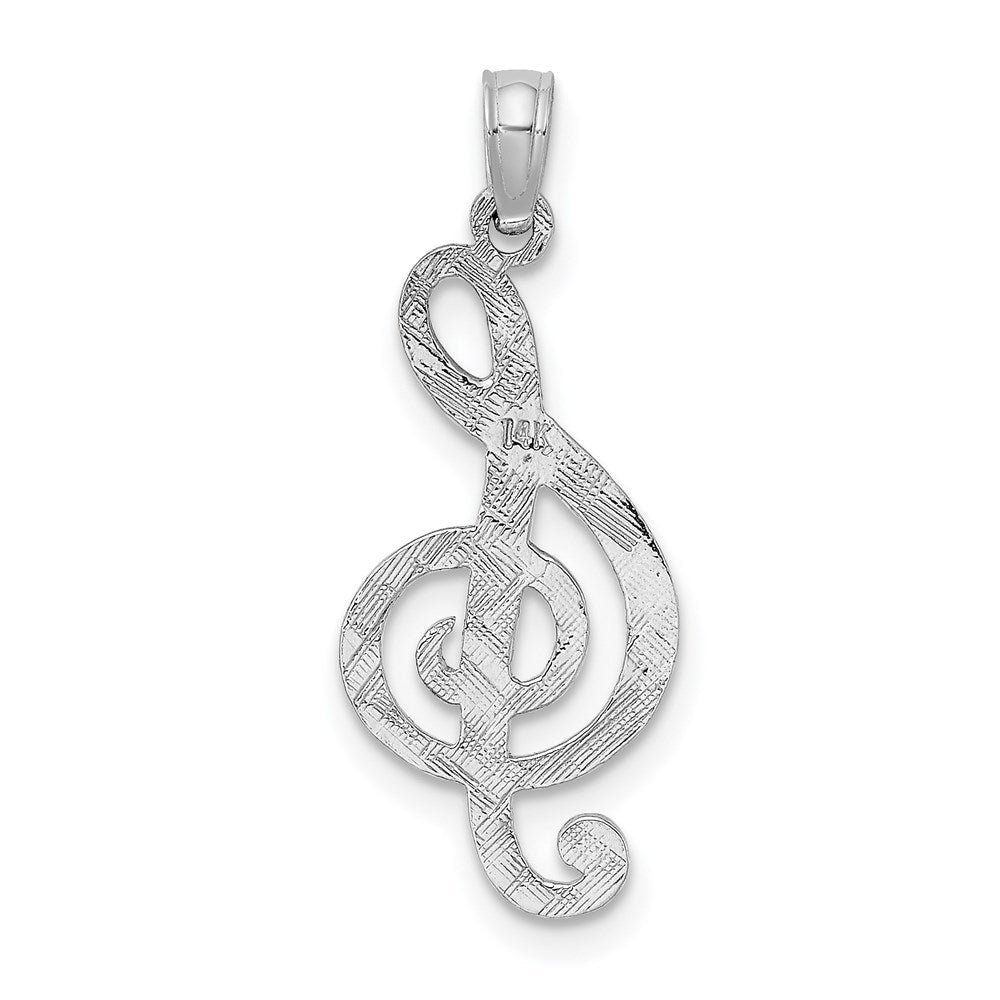 Million Charms 14K White Gold Themed Music Clef Note Charm