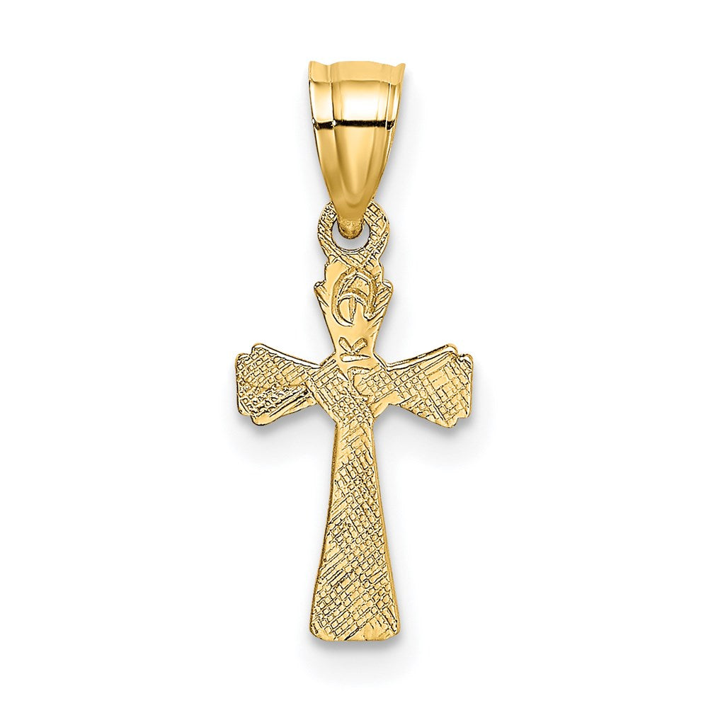 Million Charms 14K Yellow Gold Themed Mini Relgious Cross Charm