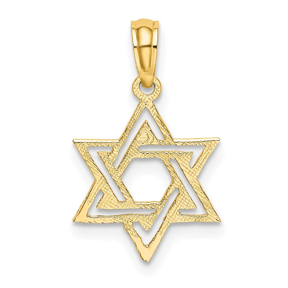 Million Charms 14K Yellow Gold Themed Polished Religious Jewish Star Of David Charm