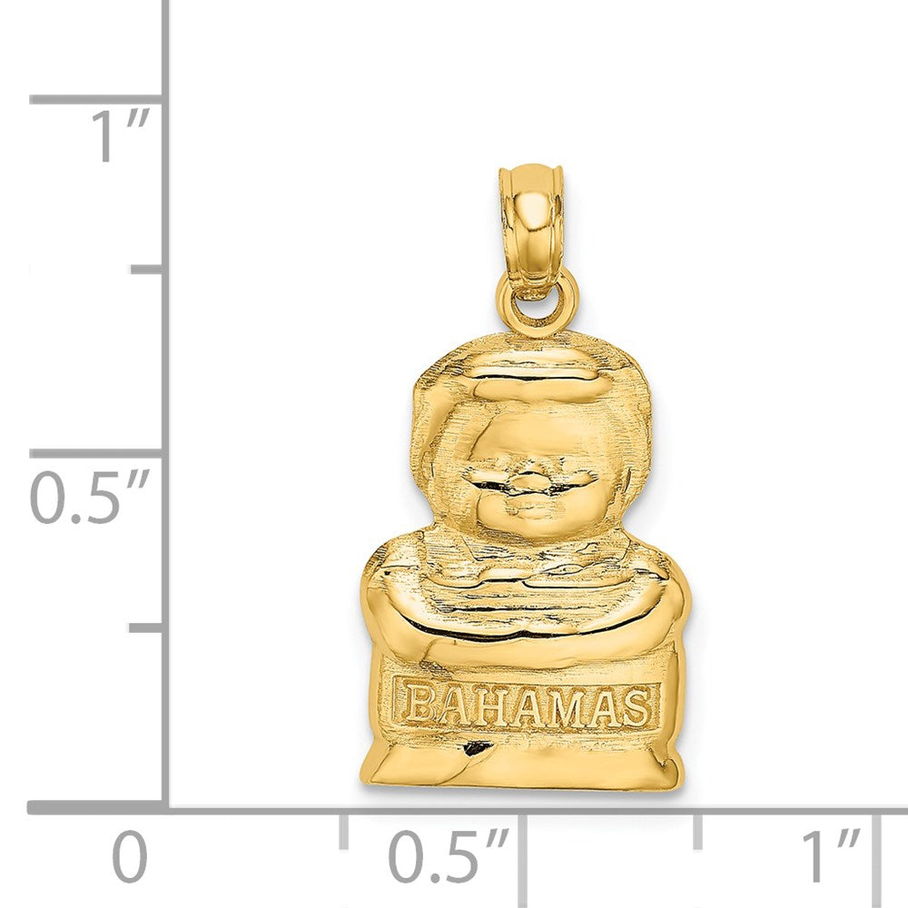 Million Charms 14K Yellow Gold Themed 2-D Bahamas Mama Figure Charm