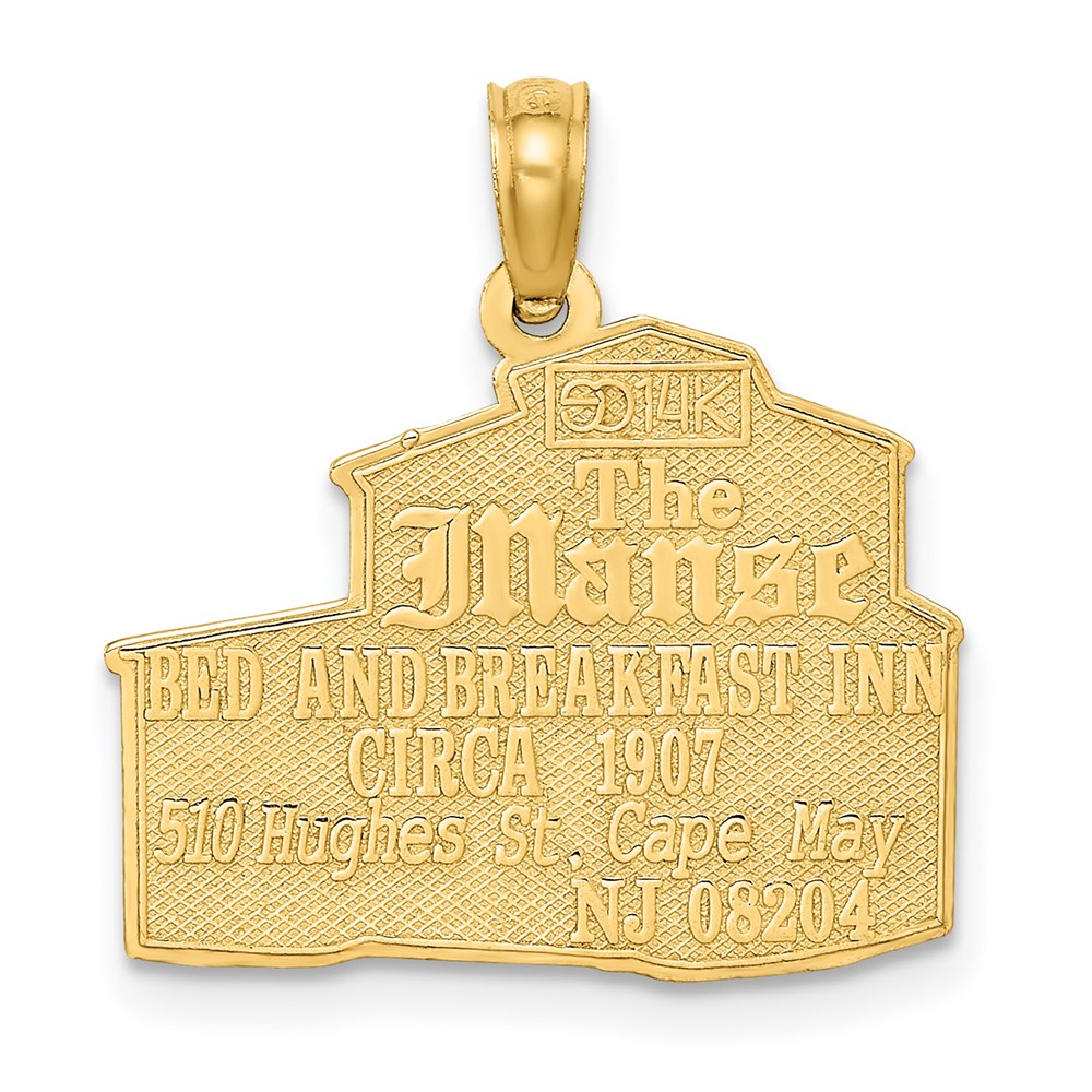 Million Charms 14K Yellow Gold Themed The Manse Bed & Breakfast Inn With Engraved Cape May Charm