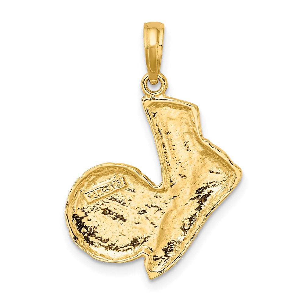 Million Charms 14K Yellow Gold Themed 2-D Sports Soccer Shoe Kicking Ball Charm
