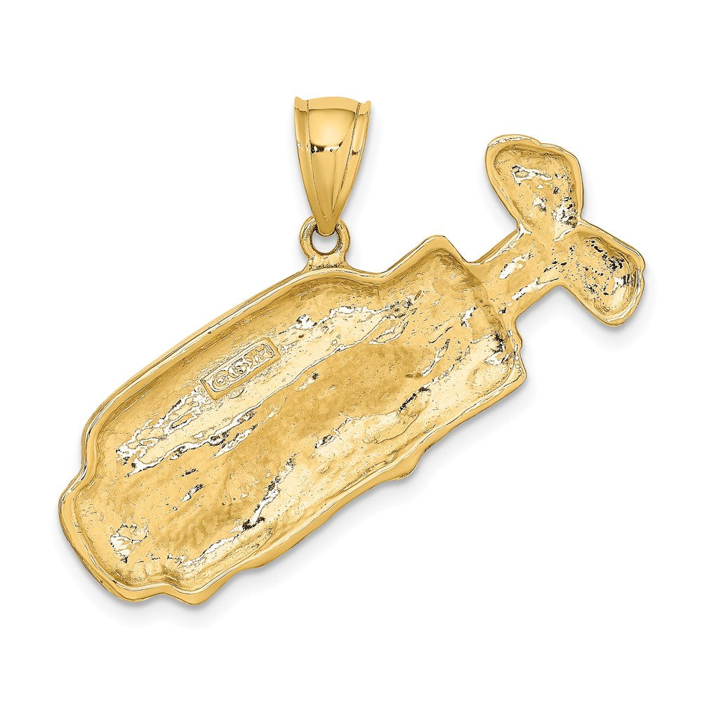 Million Charms 14K Yellow Gold Themed 2-D & Polished Sports Golf Bag Charm