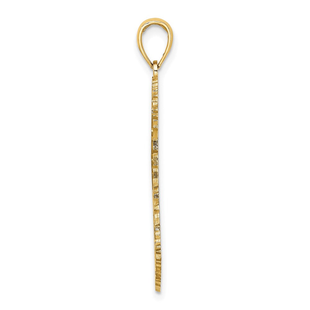 Million Charms 14K Yellow Gold Themed Textured Barbados Map Charm