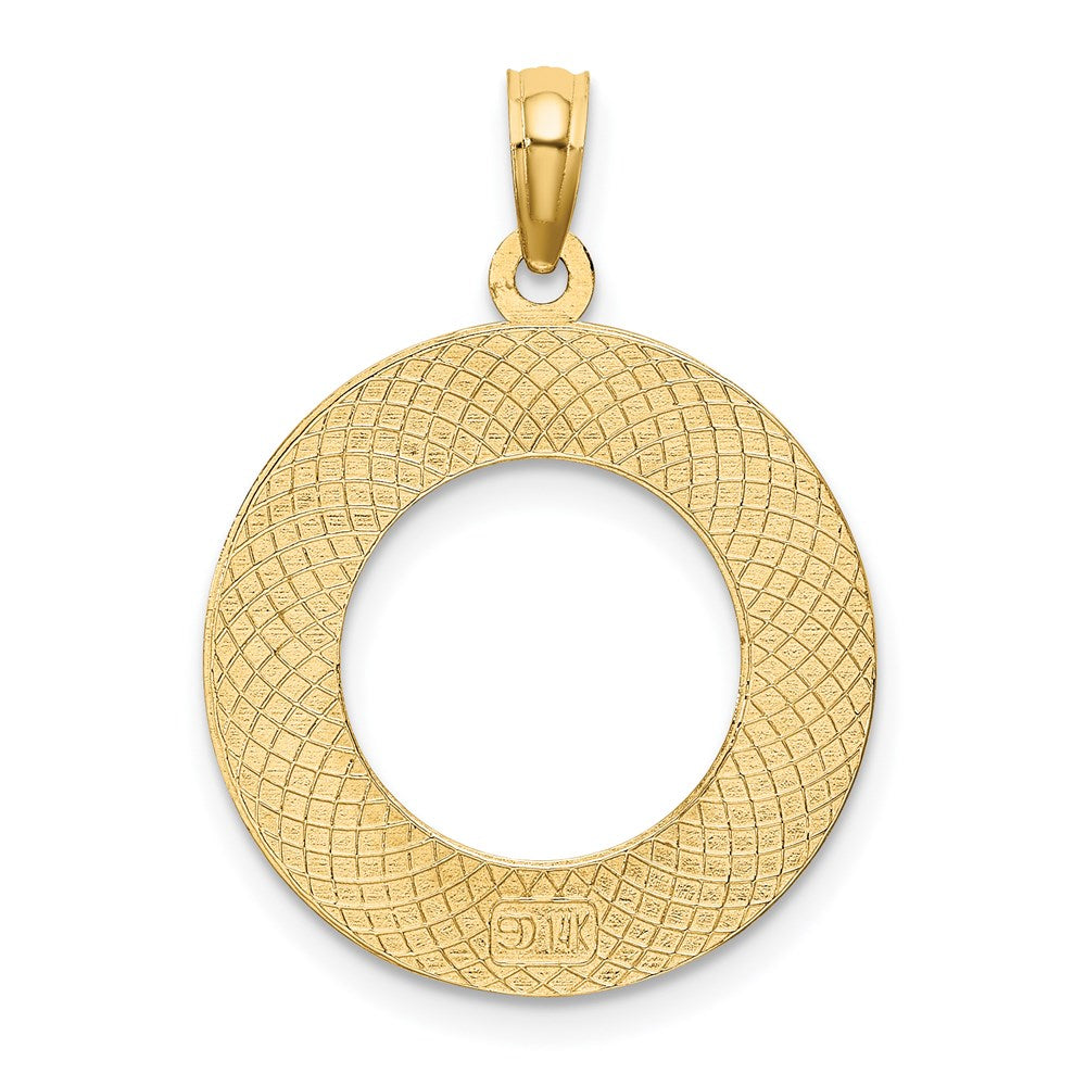 Million Charms 14K Yellow Gold Themed Turks & Caicos On Round Frame Charm