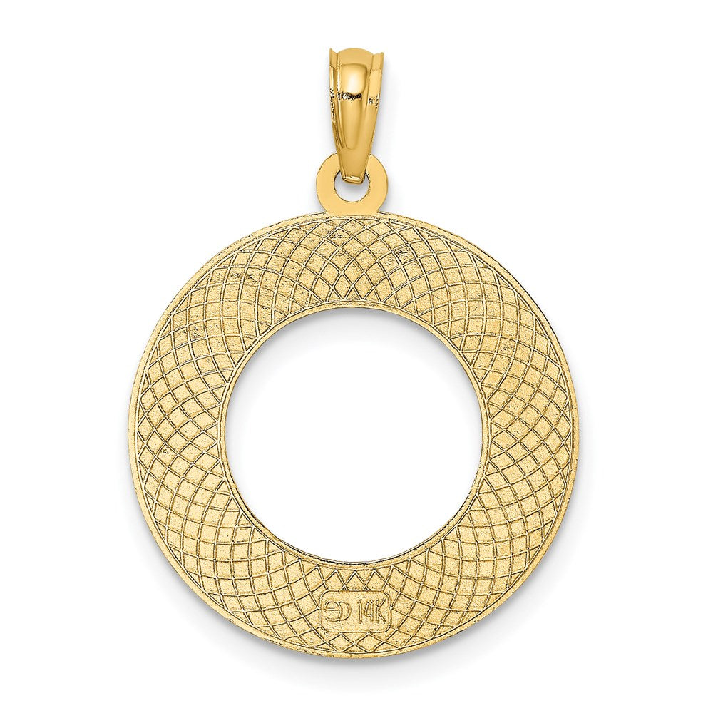 Million Charms 14K Yellow Gold Themed Jamaica On Round Frame Charm
