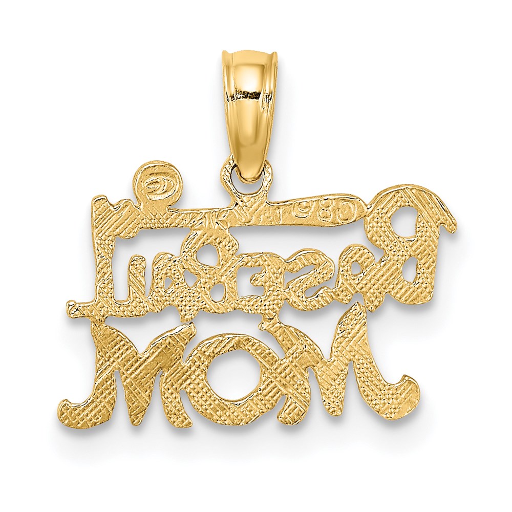 Million Charms 14K Yellow Gold Themed Sports Baseball Mom Charm