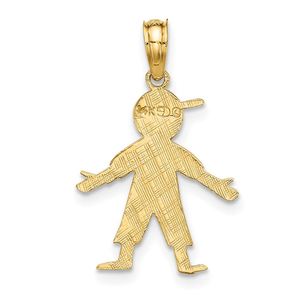 Million Charms 14K Yellow Gold Themed Boy With Sports Baseball Cap Charm