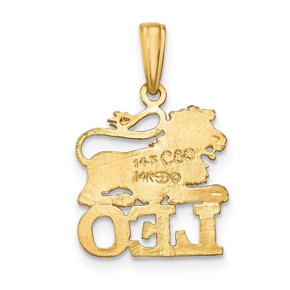 Million Charms 14K Yellow Gold Themed Engraved & Block Leo Charm