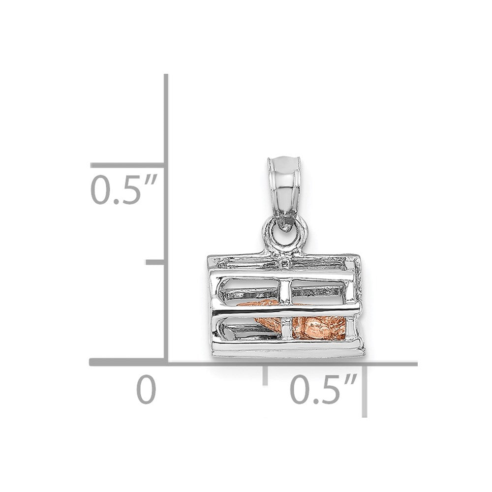 Million Charms 14K Two-Tone Lobster Trap Moveable Charm