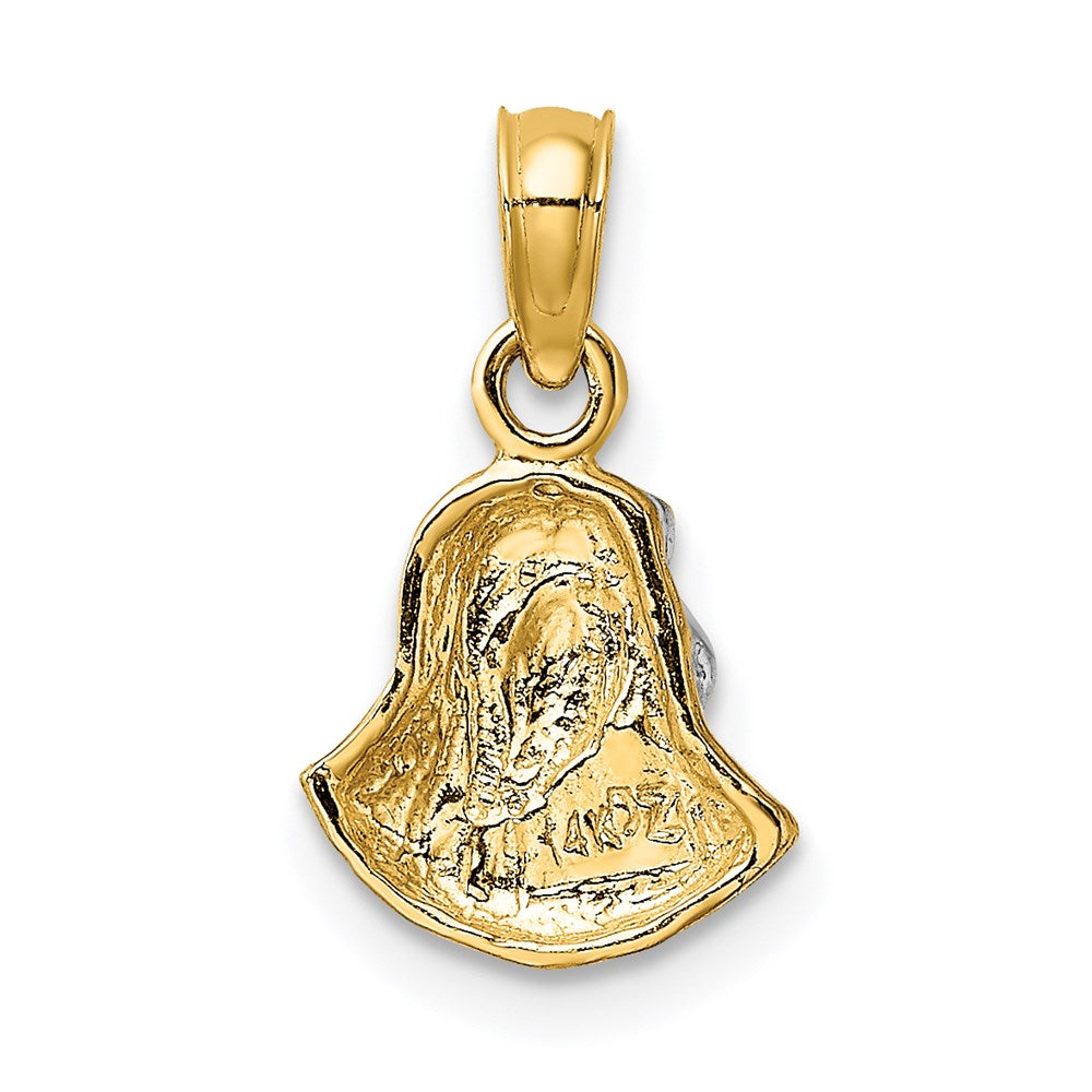 Million Charms 14K With Rhodium-Plated Mary Mother Of Jesus Charm