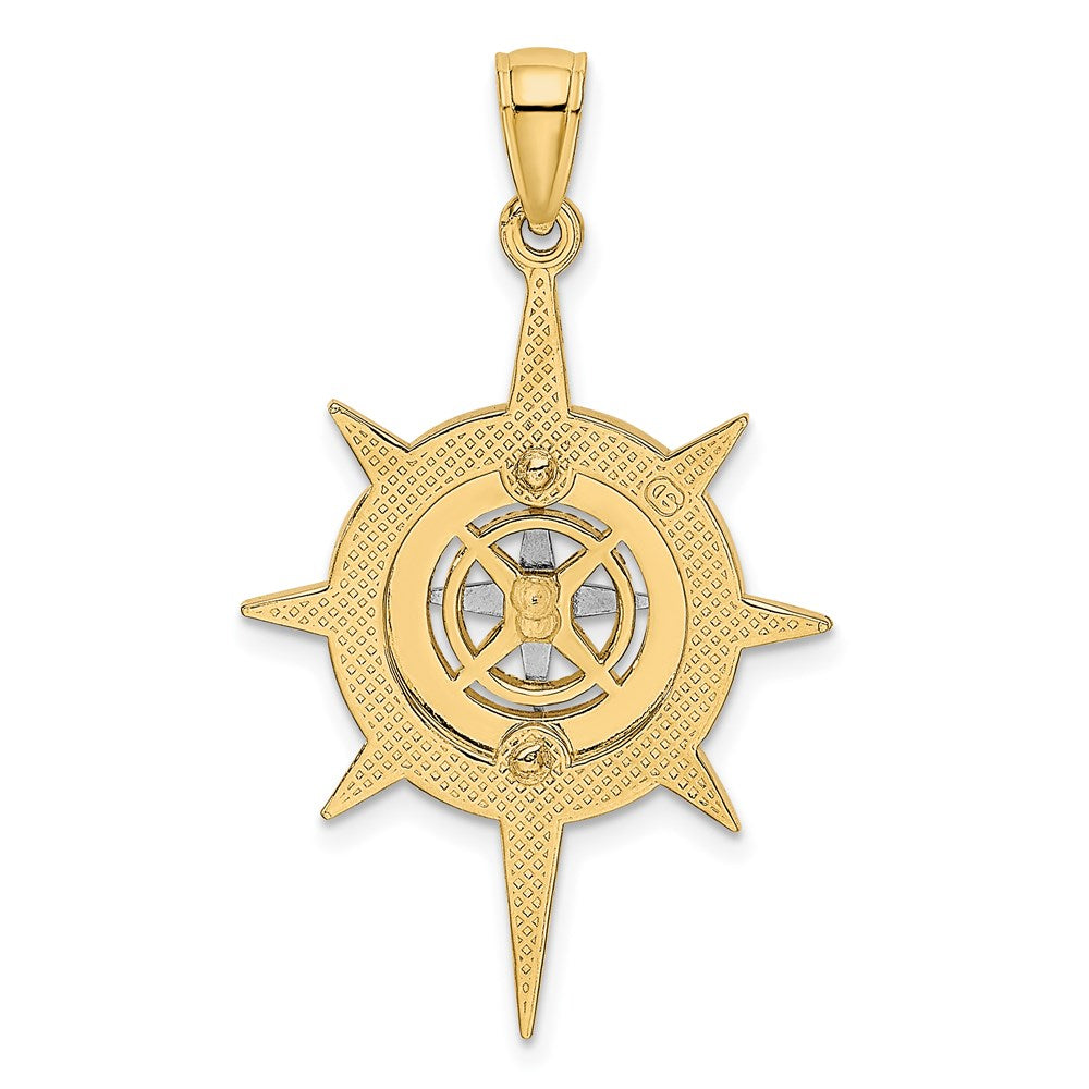Million Charms 14K Two-Tone Star With Nautical Compass Charm