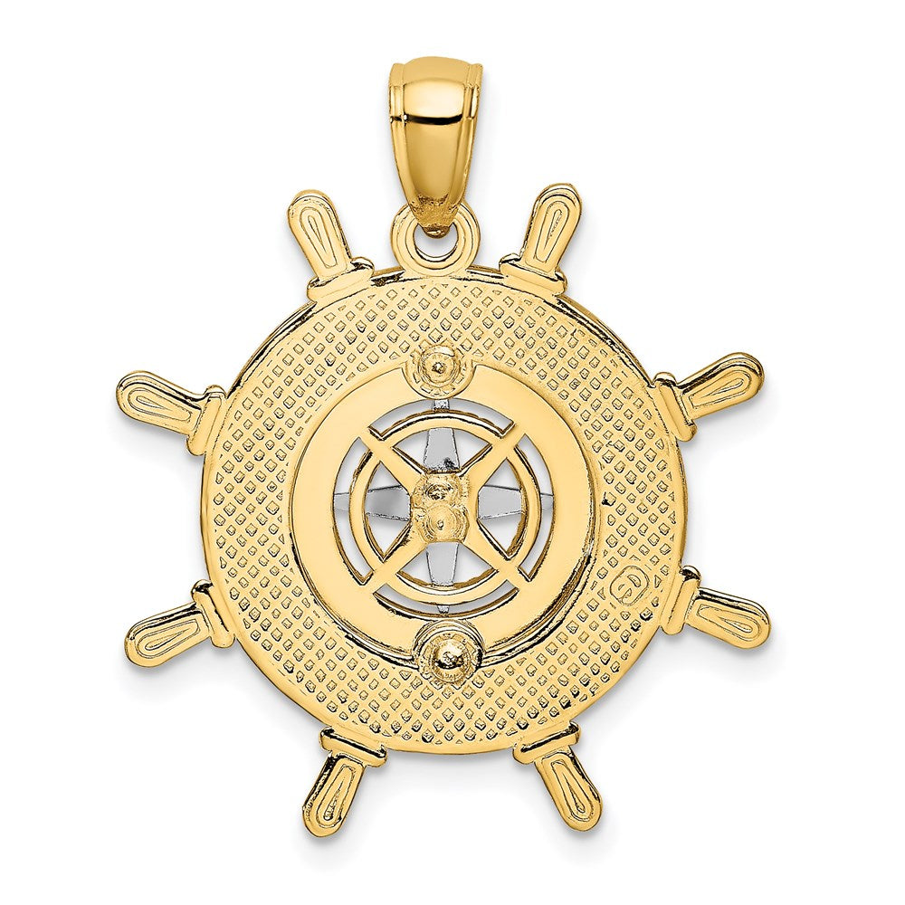 Million Charms 14K Ship Wheel With Nautical Compass Charm