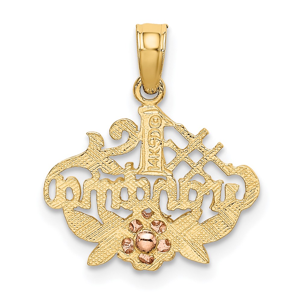 Million Charms 14K Two-Tone #1 Grandma With Flower Charm