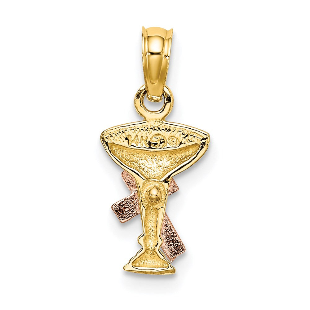 Million Charms 14K Two-Tone Communion Cup With Relgious Cross Charm