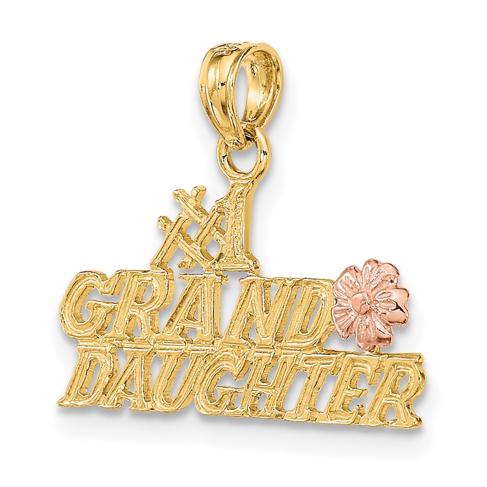 Million Charms 14K Two-Tone #1 Granddaughter With Flowers Charm