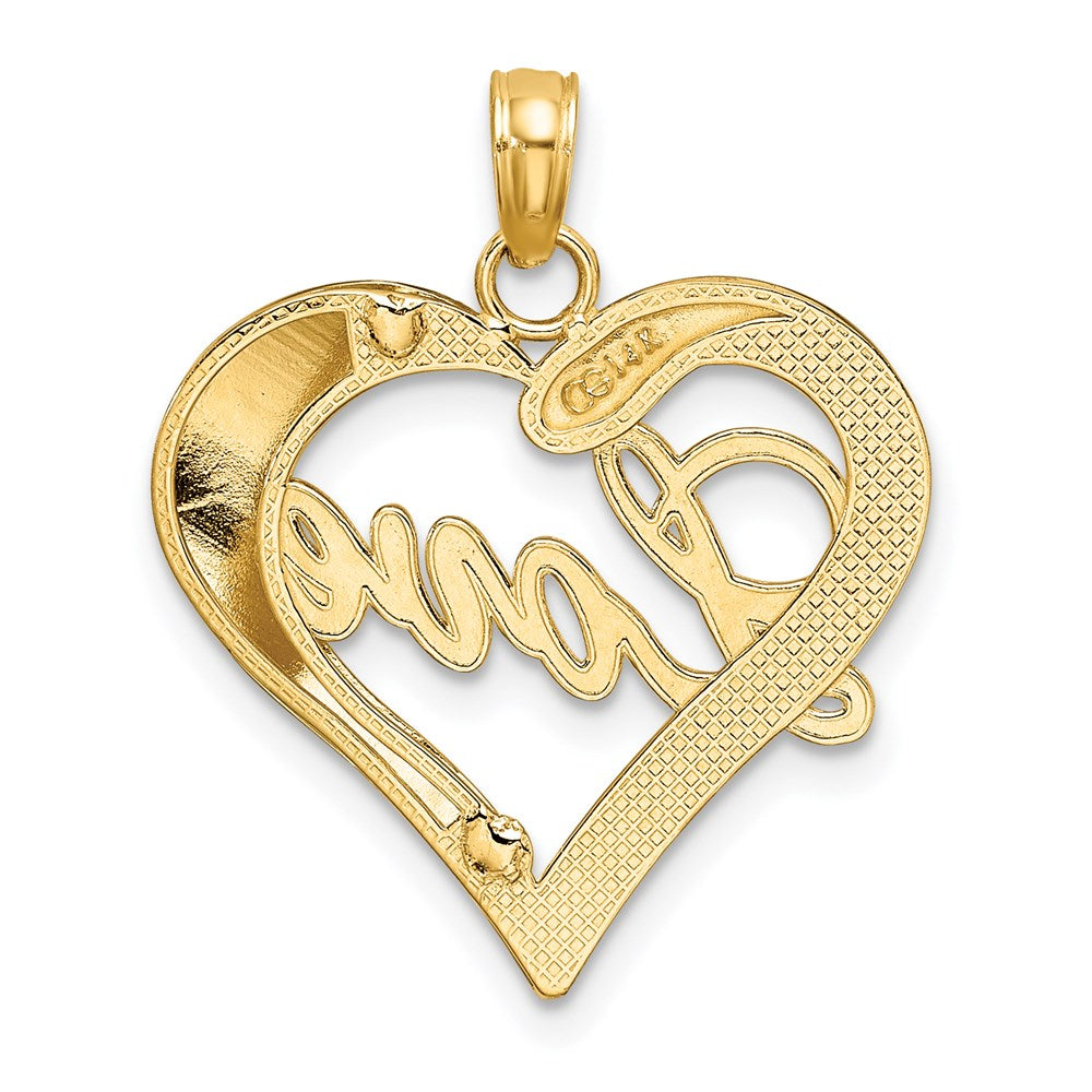 Million Charms 14K Yellow Gold Themed With Rhodium-Plated & Diamond-Cut Heart With Love Inside Charm