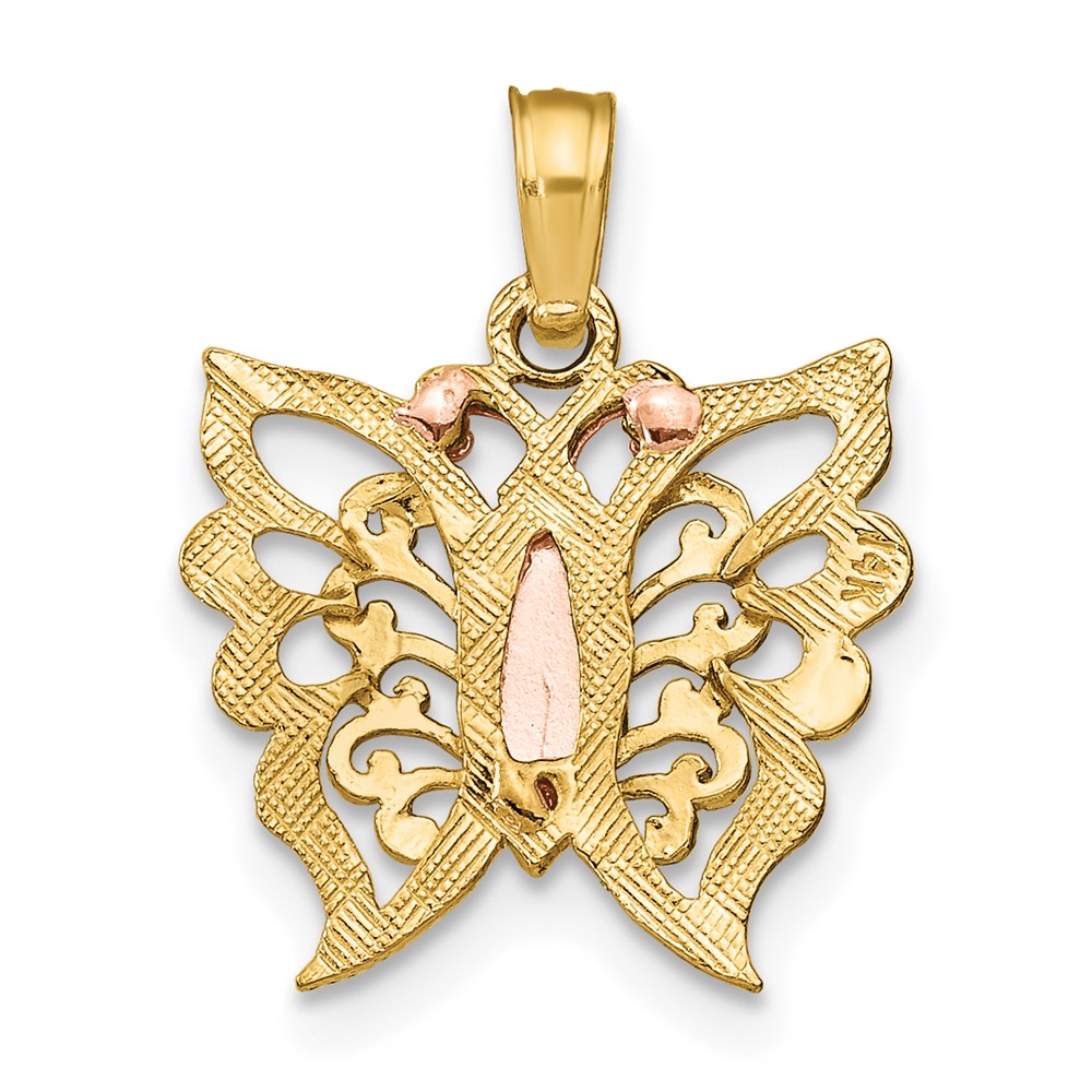 Million Charms 14K Two-Tone & White Rhodium-plated Butterfly Cut-Out Charm