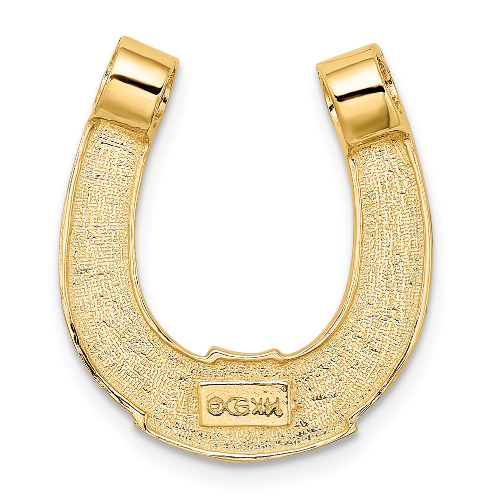 Million Charms 14K Yellow Gold Themed With Rhodium-Plated Horseshoe Charm