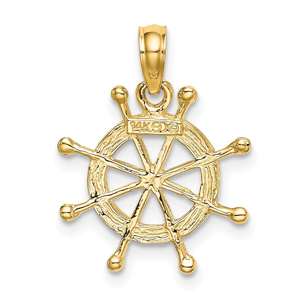 Million Charms 14K Yellow Gold Themed With Rhodium-Plated & 2-D Ship Wheel Charm