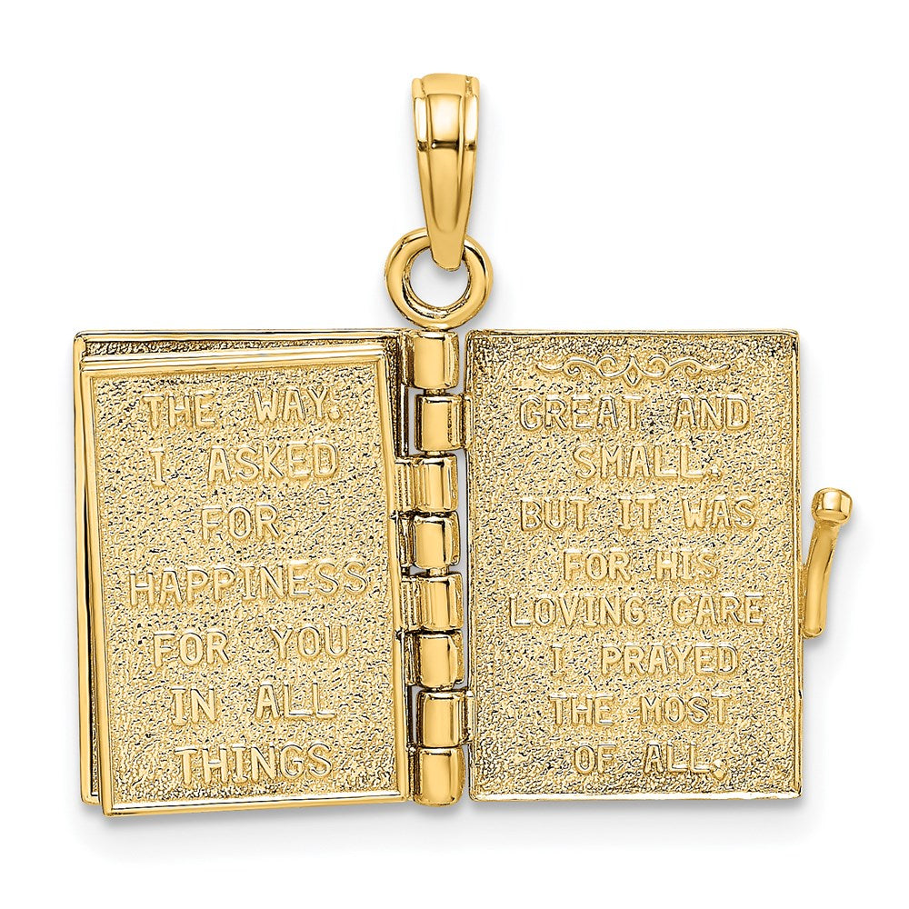 Million Charms 14K Yellow Gold Themed 3-D Angel Cover Book With I Said Prayer For You Charm