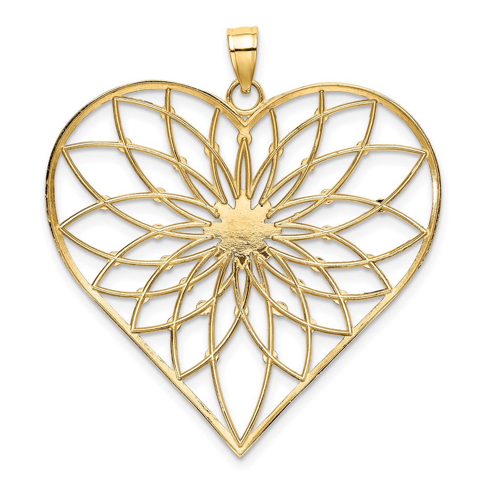 Million Charms 14K Yellow Gold Themed With Rhodium-Plated & Diamond-Cut Heart Charm