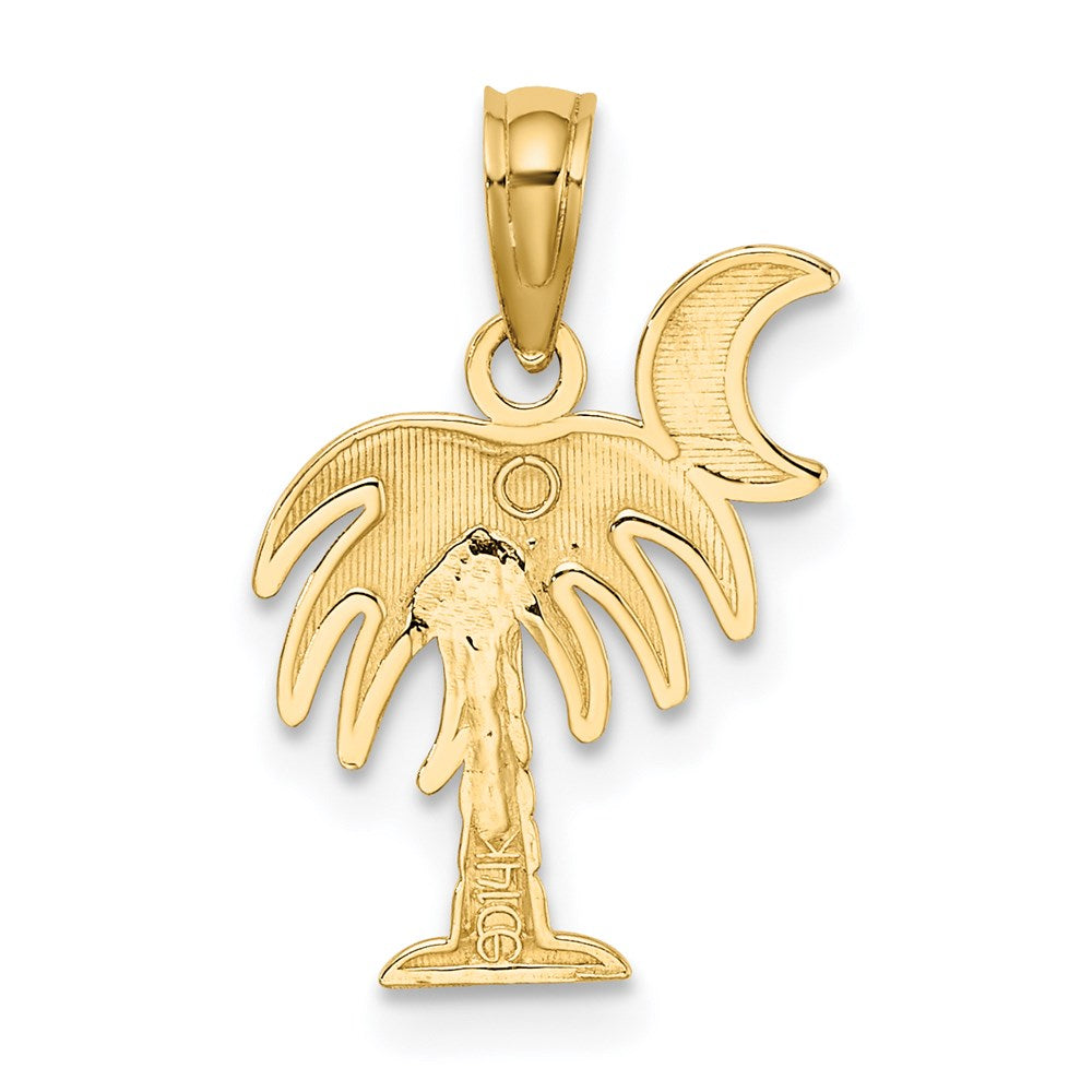 Million Charms 14K Yellow Gold Themed With Rhodium-Plated Charleston Palm Tree Charm