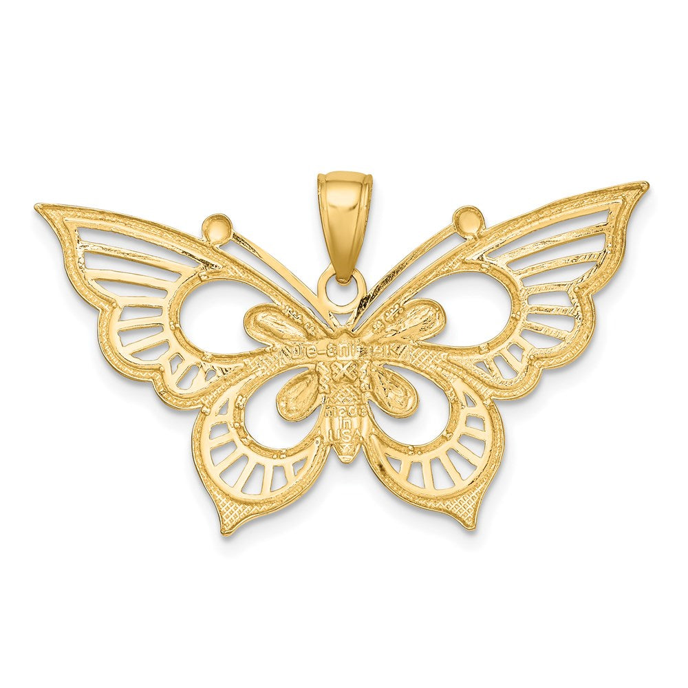 Million Charms 14K & Rhodium-Plated Diamond-Cut Butterfly Charm