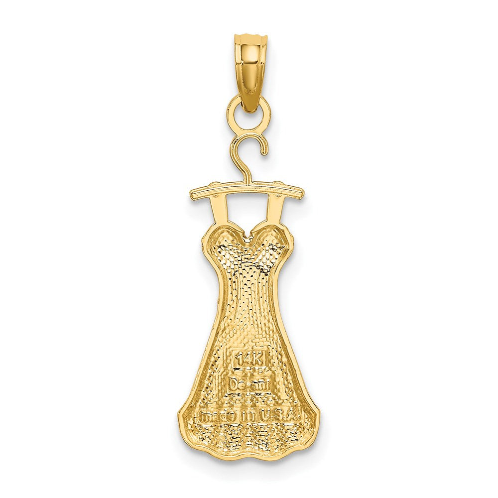 Million Charms 14K Yellow Gold Themed With Rhodium-Plated Dress With Flower Charm
