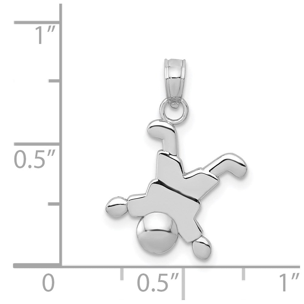 Million Charms 14K White Gold Themed Little Boy Pendant