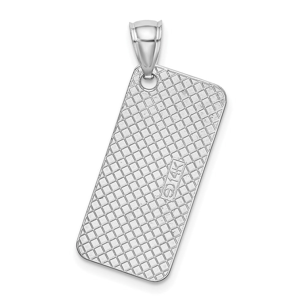 Million Charms 14K White Gold Themed Textured Ocean City, Nj License Plate Charm