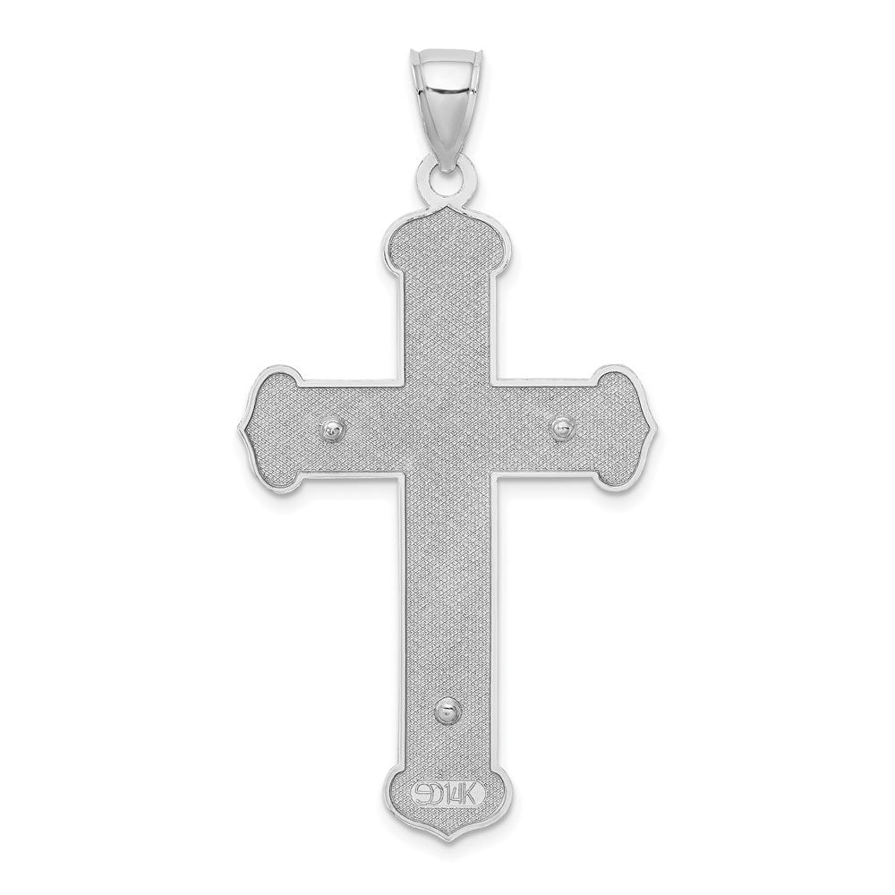 Million Charms 14K White Gold Themed Relgious Crucifix Relgious Cross Charm