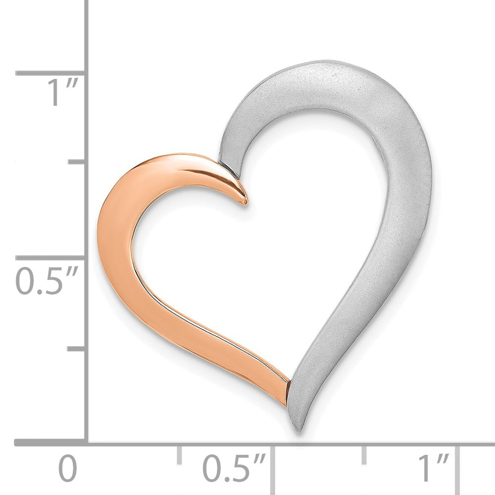 Million Charms 14K Two-Tone Polished & Satin Heart Chain Slide