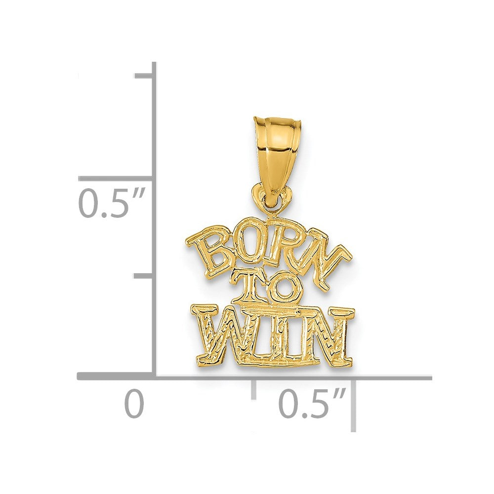 Million Charms 14K Yellow Gold Themed Born To Win Pendant