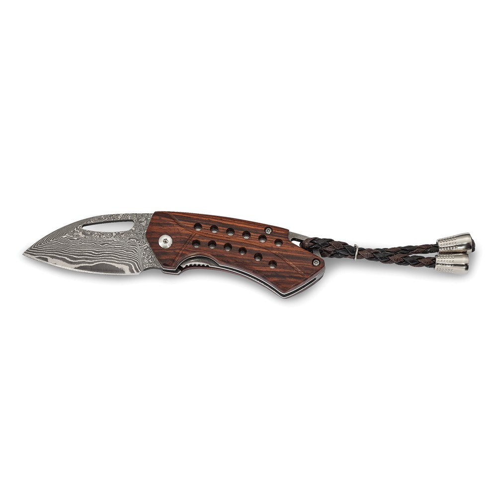 Damascus Steel 256 Layer Folding Blade Tali Wood Handle Knife
