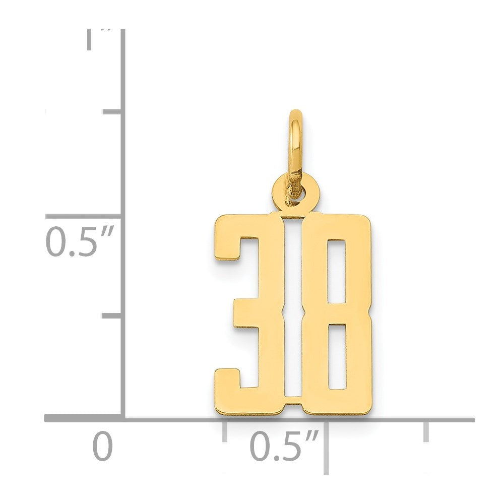 Million Charms 14K Yellow Gold Themed Small Polished Elongated 38 Charm