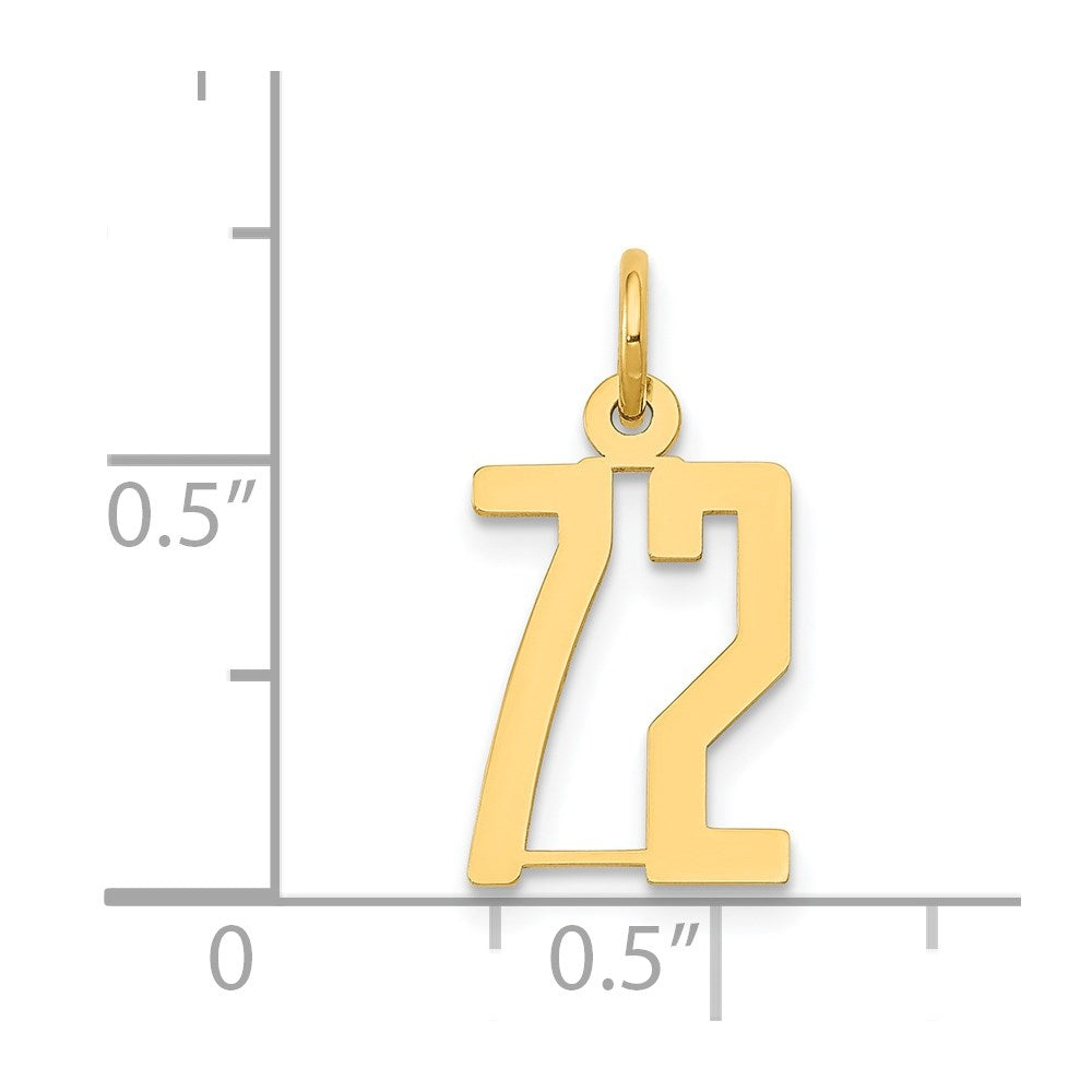 Million Charms 14K Yellow Gold Themed Small Polished Elongated 72 Charm