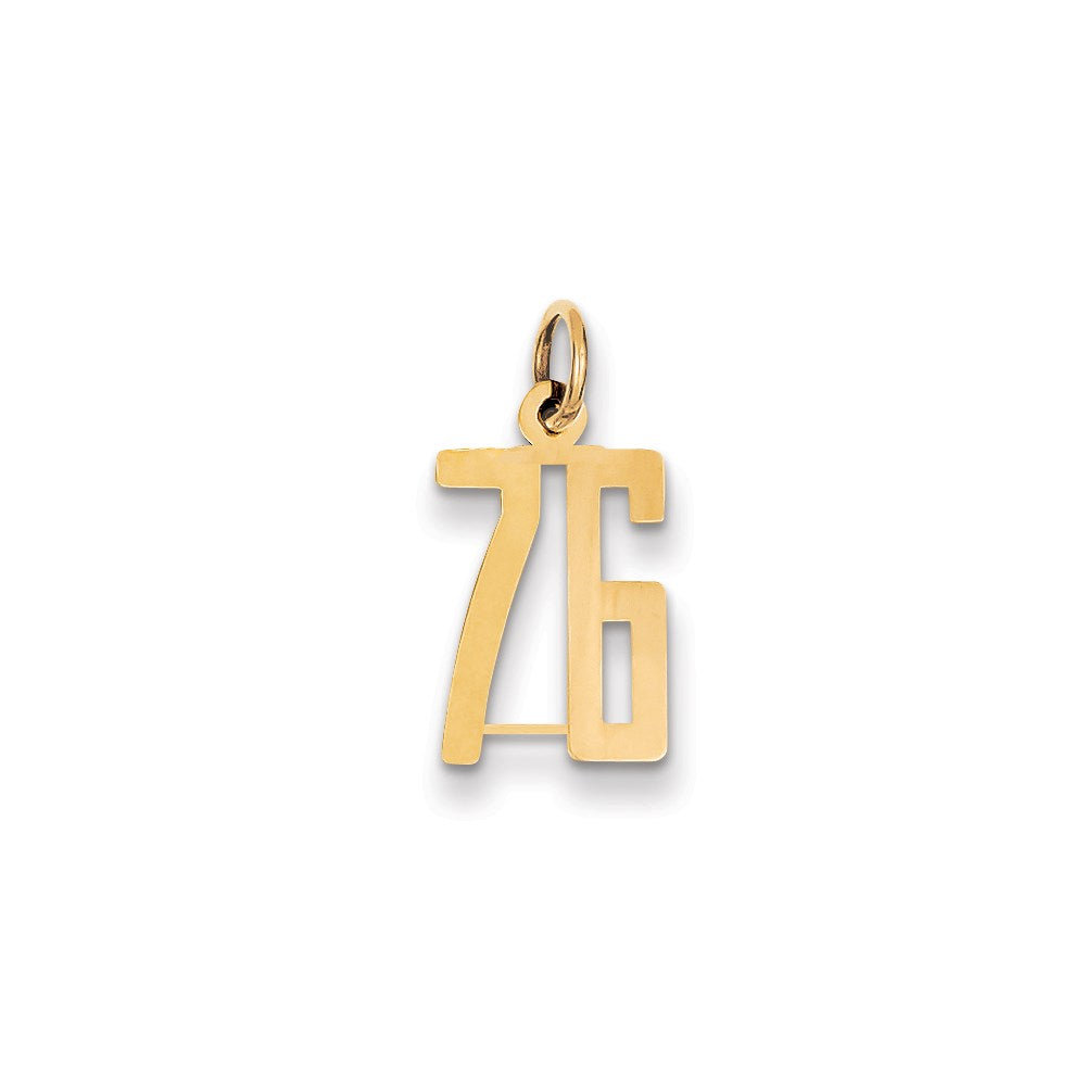 Million Charms 14K Yellow Gold Themed Small Polished Elongated 76 Charm