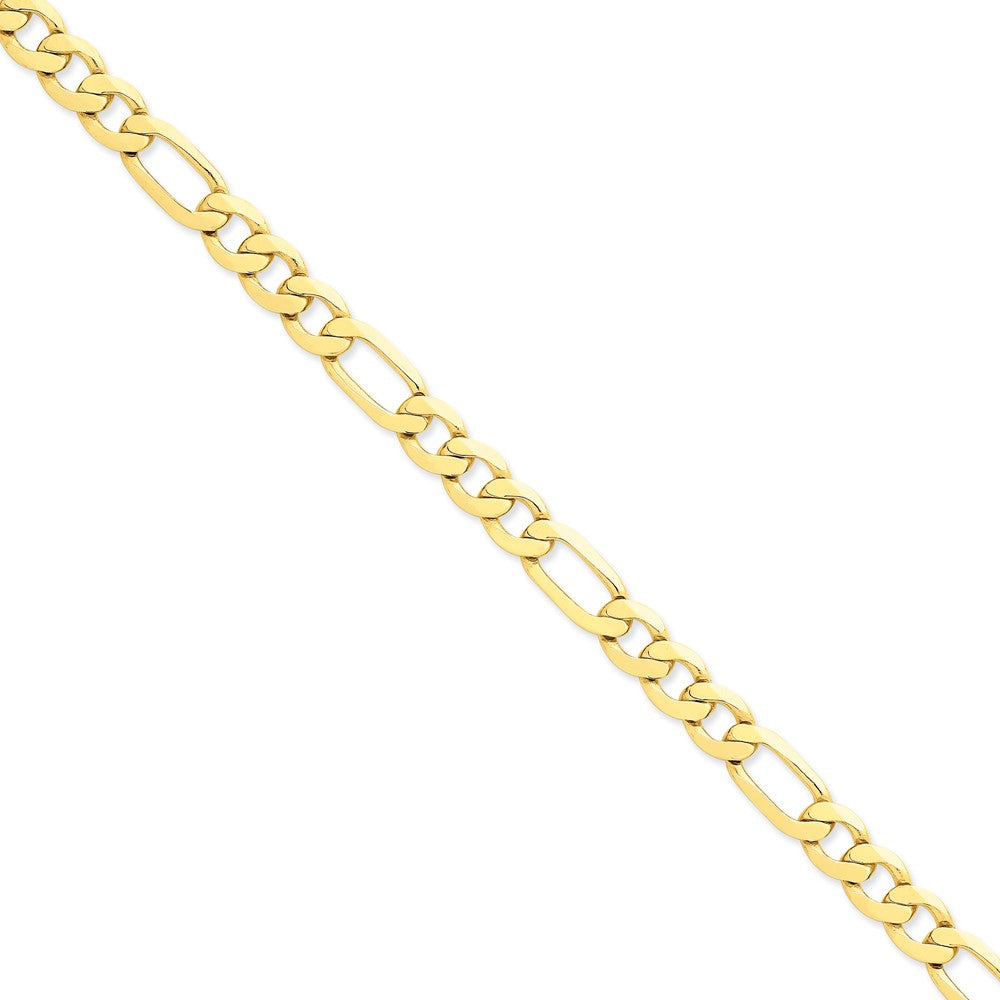 Million Charms 14k Yellow Gold 8.75mm Concave Open Figaro Link Chain, Chain Length: 8 inches