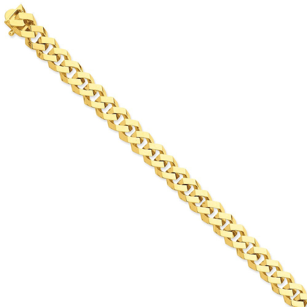 Million Charms 14k Yellow Gold 10mm Hand-polished Fancy Link Bracelet, Chain Length: 8 inches