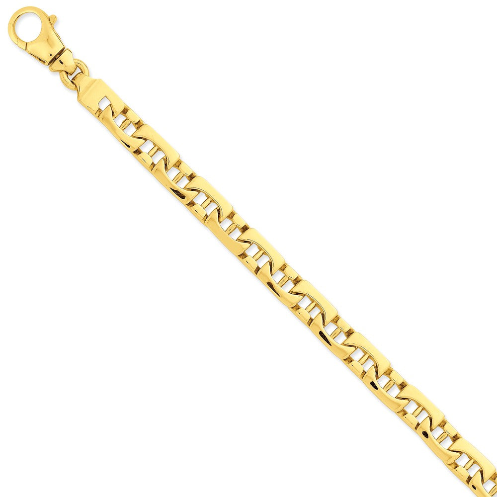 Million Charms 14k Yellow Gold 8.2mm Hand-polished Fancy Link Bracelet, Chain Length: 8.5 inches