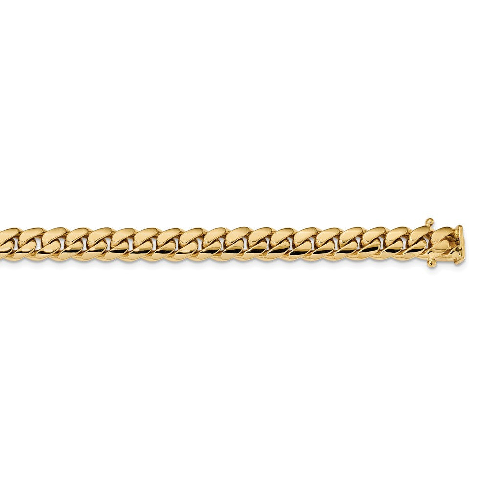 Million Charms 14k Yellow Gold 8.7mm Hand-polished Miami Cuban Chain Link Bracelet, Chain Length: 8.25 inches